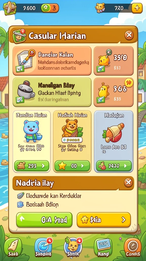 Fitur misi yang membuat permainan semakin seru.