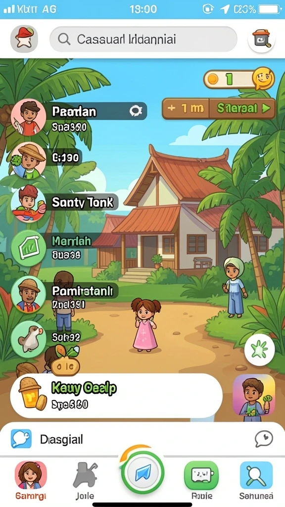 Tampilan antarmuka yang menarik dan ceria.
