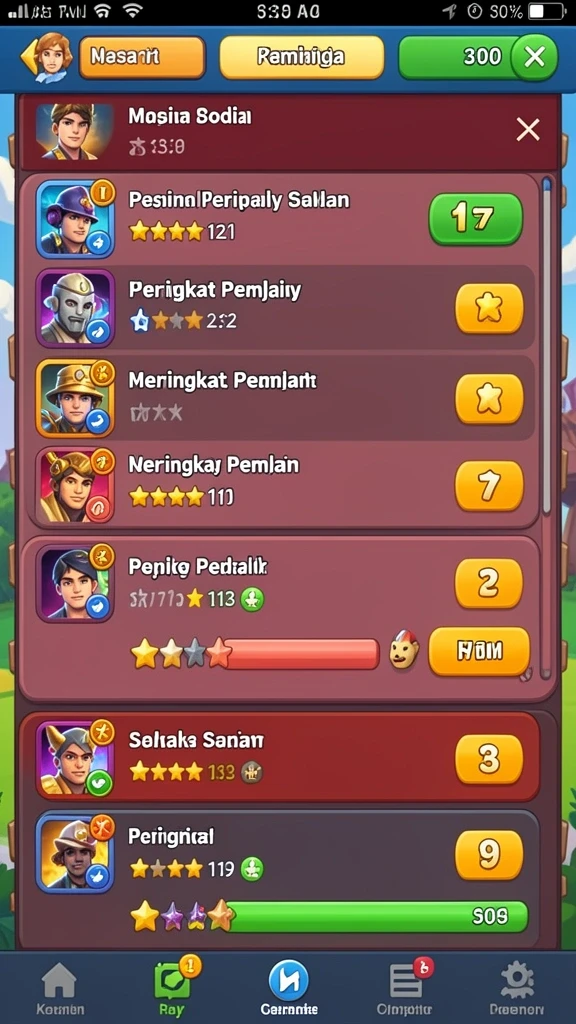 Level permainan dengan tantangan menarik.