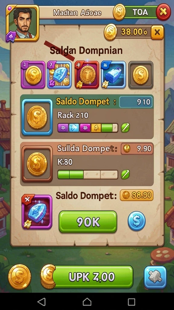 Tampilan fitur kustomisasi karakter yang menarik.