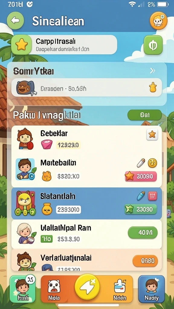 Tampilan level menantang dengan warna cerah.