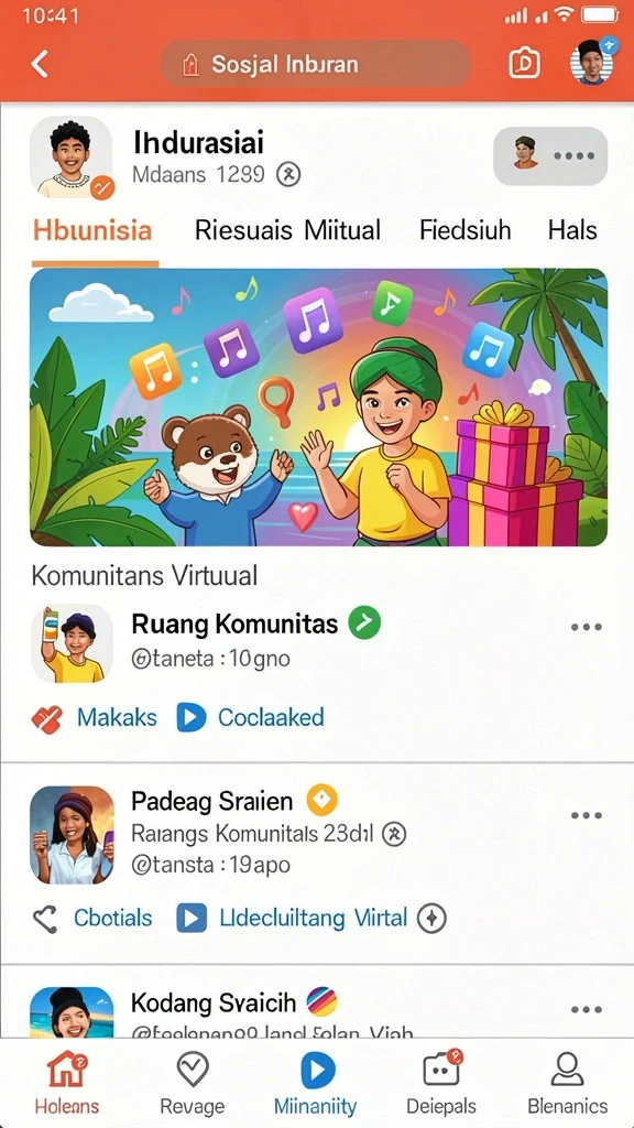 Fitur chat untuk interaksi dengan pemain lain.